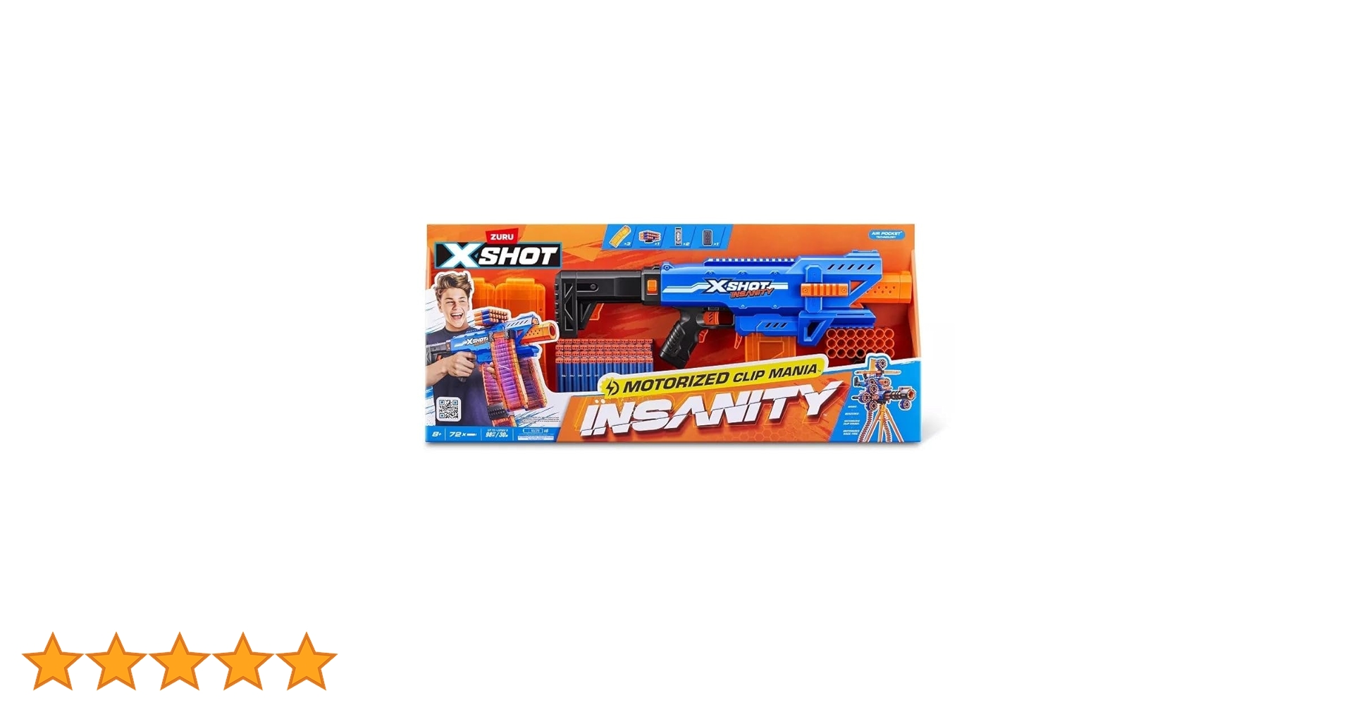 Amazon.co.jp: Zuru XSHOT Insanity 電動クリップブラスター&ダーツ72